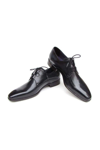 Paul Parkman Ghillie Lacing Plain Toe Black Oxfords (PM5242)