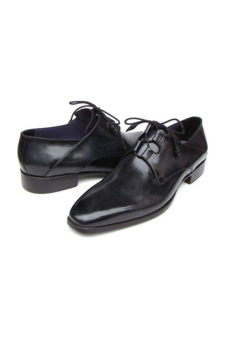 Paul Parkman Ghillie Lacing Plain Toe Black Oxfords (PM5242)