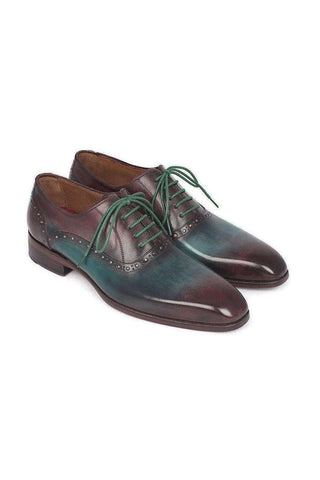 Paul Parkman Green & Bordeaux Plain Toe Oxfords (PM5409)