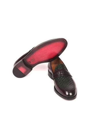 Paul Parkman Green / Brown Woven & Leather Slip-On Loafers 548LF832 (PM6208)