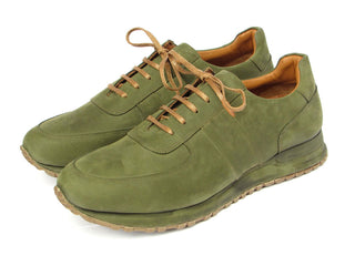 Paul Parkman Green Nubuck Leather Sneakers (PM6430)-AmbrogioShoes