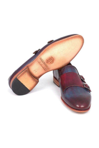 Paul Parkman HR67 Leather Double Monk-Strap Loafers (PM5914)-AmbrogioShoes