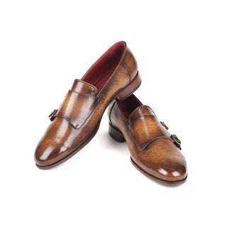 Paul Parkman HR67 Men's Shoes Calf-Skin Leather Double Monk-Strap Loafers (PM5914)-AmbrogioShoes