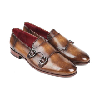 Paul Parkman HR67 Men's Shoes Calf-Skin Leather Double Monk-Strap Loafers (PM5914)-AmbrogioShoes