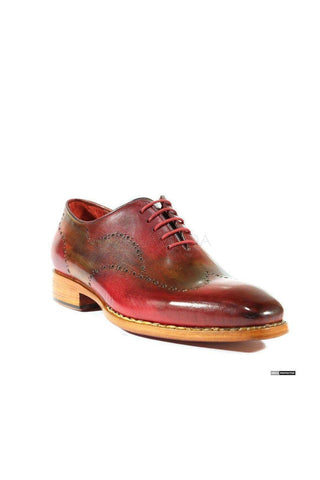 Paul Parkman Hand-Painted Bordeaux / Camel Oxfords (PM1012)-AmbrogioShoes