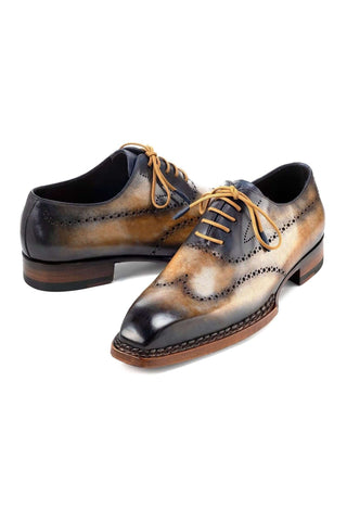 Paul Parkman Hand-Painted Leather Goodyear Welted Wingtip Oxfords (PM6445)