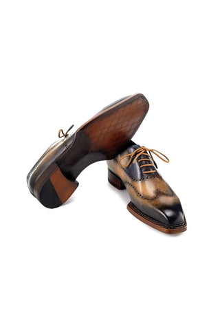 Paul Parkman Hand-Painted Leather Goodyear Welted Wingtip Oxfords (PM6445)