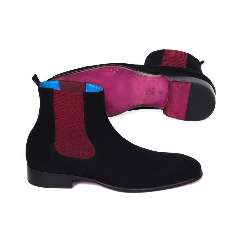 Paul Parkman Handmade Shoes Black Suede Chelsea Boots (PM5618)-AmbrogioShoes