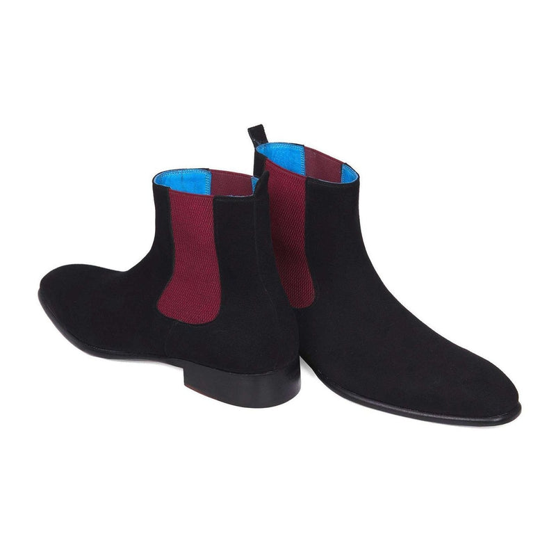 Paul Parkman Handmade Shoes Black Suede Chelsea Boots (PM5618)-AmbrogioShoes