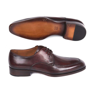 Paul Parkman Handmade Designer Shoes Brown & Bordeaux Leather Apron Derby (PM5619)-AmbrogioShoes
