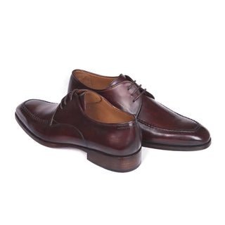 Paul Parkman Handmade Designer Shoes Brown & Bordeaux Leather Apron Derby (PM5619)-AmbrogioShoes