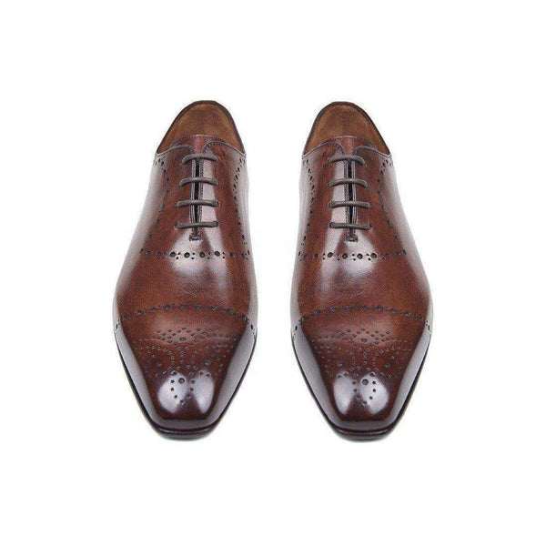 Paul Parkman Handmade Shoes Classic Brogues Brown Oxfords (PM5504)-AmbrogioShoes