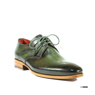 Paul Parkman Handmade Designer Shoes Handmade Men's Designer Shoes Derby Hand-Painted Green (PM1028)-AmbrogioShoes