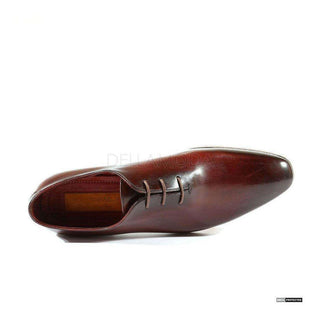 Paul Parkman Handmade Designer Shoes Handmade Men's Designer Shoes Hand-Painted Brown Oxfords (PM1014)-AmbrogioShoes