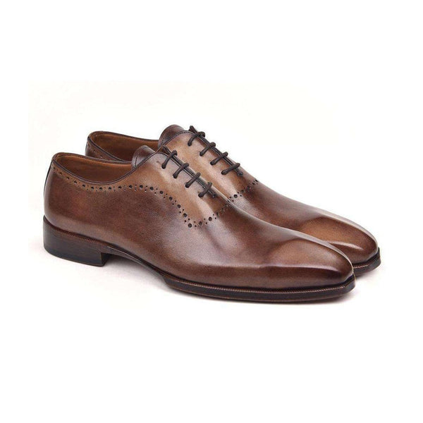 Paul Parkman Handmade Shoes Men's Antique Brown Oxfords (PM5510)-AmbrogioShoes