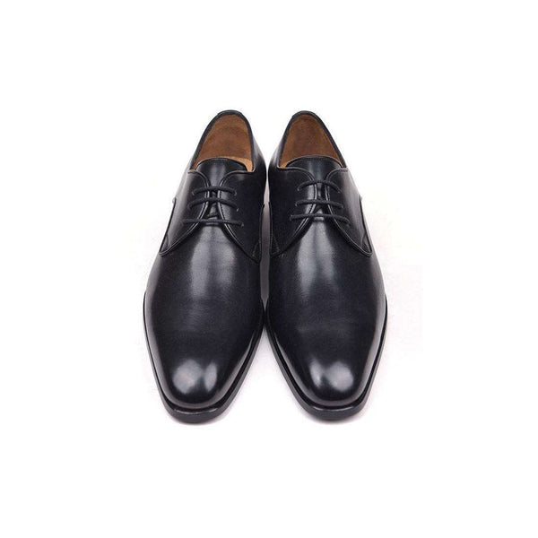 Paul Parkman Handmade Shoes Men's Black Leather Derby Oxfords (PM5509)-AmbrogioShoes