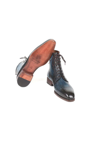 Paul Parkman Handmade Designer Shoes Men's Brown Burnished Leather Lace-Up Boots (PM5867)-AmbrogioShoes