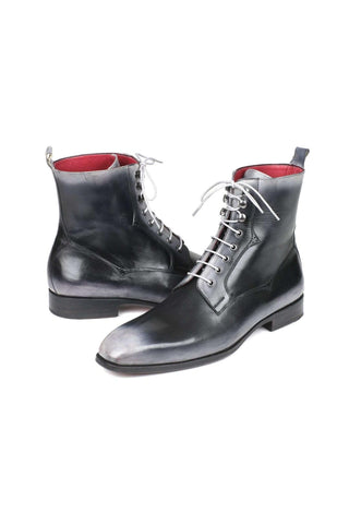 Paul Parkman Handmade Designer Shoes Men's Brown Burnished Leather Lace-Up Boots (PM5867)-AmbrogioShoes