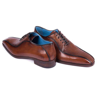Paul Parkman Handmade Designer Shoes Men's Brown Iguana Bicycle Toe Oxfords (PM5809)