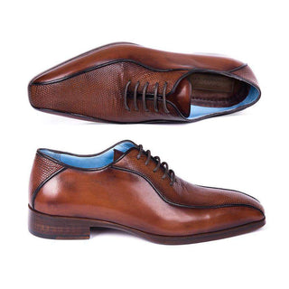 Paul Parkman Handmade Designer Shoes Men's Brown Iguana Bicycle Toe Oxfords (PM5809)