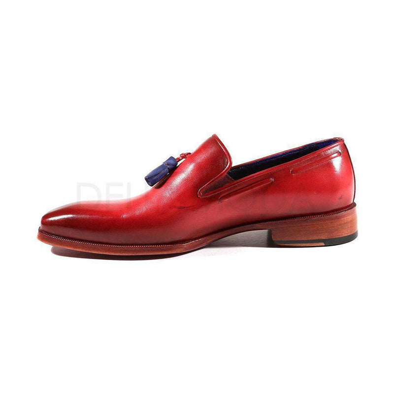 Paul Parkman Handmade Shoes Men's Shoes Bordeaux Tassel Loafers (PM2010)-AmbrogioShoes