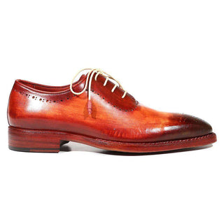 Paul Parkman Handmade Designer Shoes Men's Designer Shoes Medallion Toe Reddish Camel Oxfords (PM3013)-AmbrogioShoes