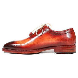 Paul Parkman Handmade Designer Shoes Men's Designer Shoes Medallion Toe Reddish Camel Oxfords (PM3013)-AmbrogioShoes