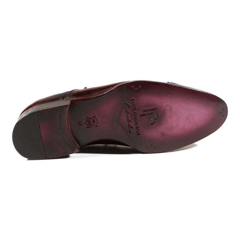 Paul Parkman Handmade Shoes Men's Shoes Purple & Bordeaux Cap Toe Derby Oxfords (PM2005)-AmbrogioShoes