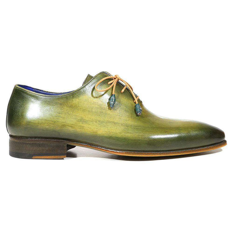 Paul Parkman Handmade Shoes Men's Shoes Wholecut Plain Toe Green Oxfords (PM3009)-AmbrogioShoes