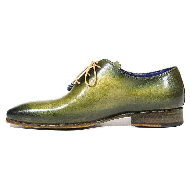 Paul Parkman Handmade Shoes Men's Shoes Wholecut Plain Toe Green Oxfords (PM3009)-AmbrogioShoes