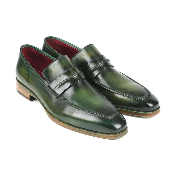 Paul Parkman Handmade Shoes Men's Green Calf-skin Leather Loafers 068-GRN (PM5911)-AmbrogioShoes