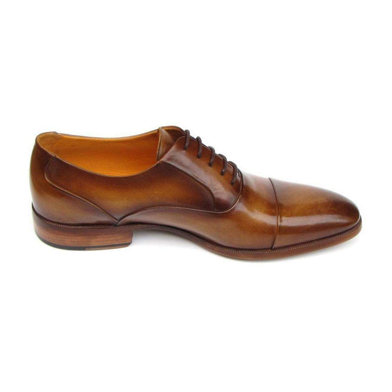 Paul Parkman Handmade Shoes Men's Handmade Shoes Captoe Leather Brown Oxfords (PM5231)-AmbrogioShoes