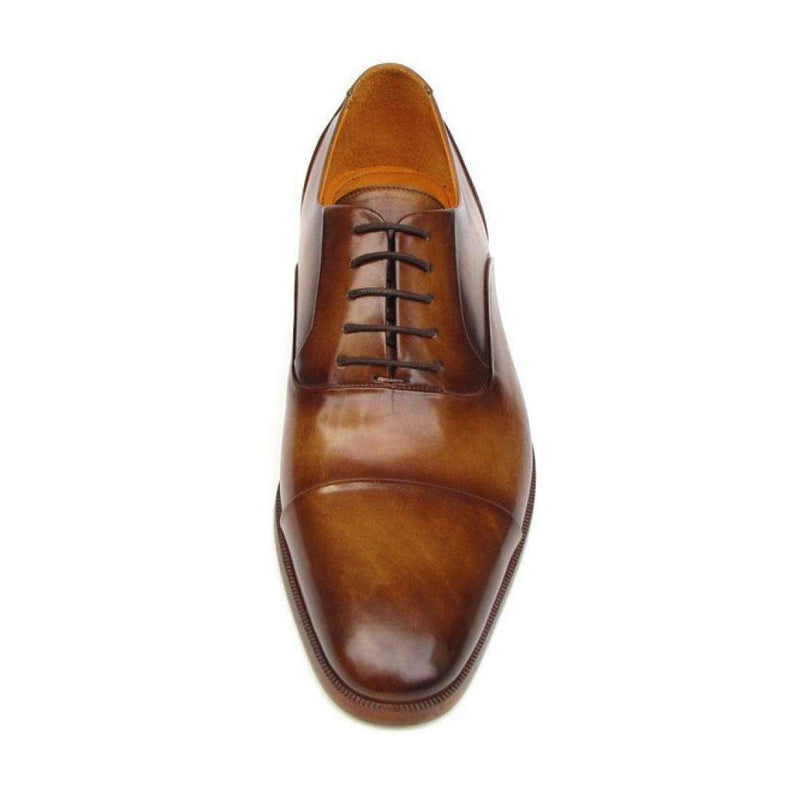 Paul Parkman Handmade Shoes Men's Handmade Shoes Captoe Leather Brown Oxfords (PM5231)-AmbrogioShoes