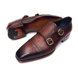 Paul Parkman Handmade Designer Shoes Men's Handmade Designer Shoes Double Monkstraps Brown Loafers (PM5237)