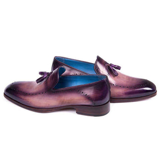 Paul Parkman Handmade Designer Shoes Men's Purple Calfskin Tassel Loafers (PM5811)-AmbrogioShoes