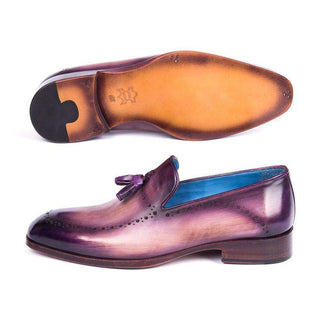 Paul Parkman Handmade Designer Shoes Men's Purple Calfskin Tassel Loafers (PM5811)-AmbrogioShoes