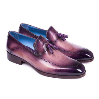 Paul Parkman Handmade Designer Shoes Men's Purple Calfskin Tassel Loafers (PM5811)-AmbrogioShoes