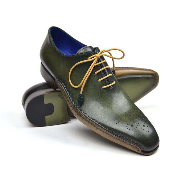 Paul Parkman Handmade Shoes Opanka Construction Green Oxfords (PM5500)-AmbrogioShoes