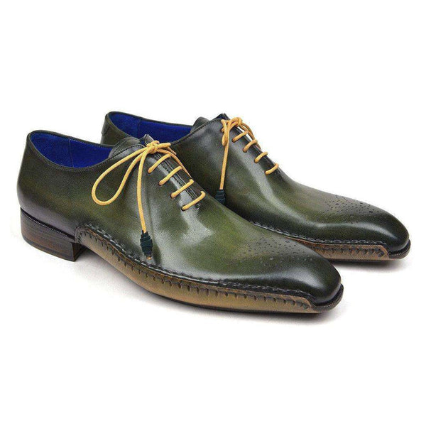 Paul Parkman Handmade Shoes Opanka Construction Green Oxfords (PM5500)-AmbrogioShoes