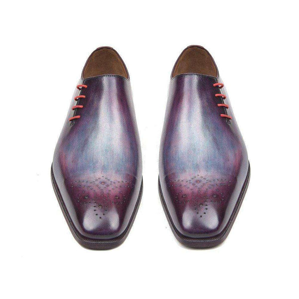Paul Parkman Handmade Shoes Side Lace Purple Oxfords (PM5501)-AmbrogioShoes