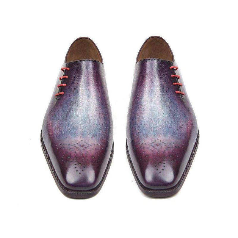 Paul Parkman Handmade Shoes Side Lace Purple Oxfords (PM5501)-AmbrogioShoes