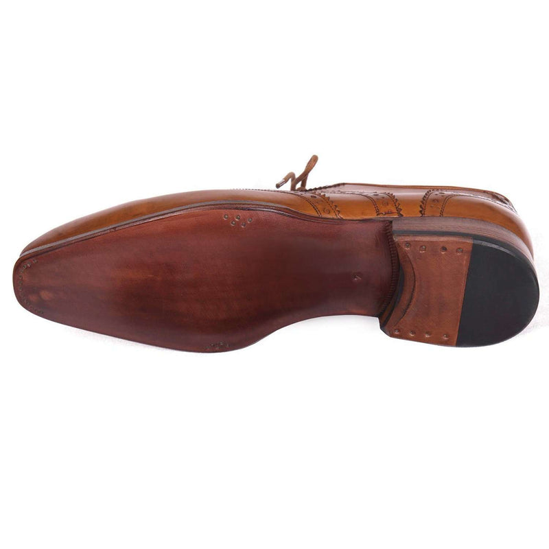 Paul Parkman Handmade Shoes Wingtip Cognac Oxfords (PM5604)-AmbrogioShoes