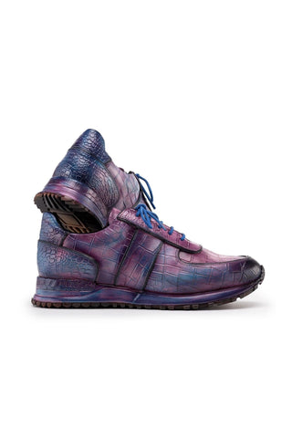 Paul Parkman LB704 Textured Leather Embossed Sneakers-AmbrogioShoes