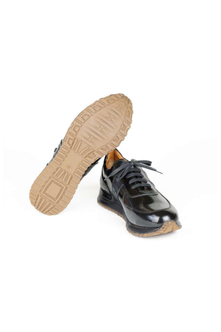 Paul Parkman LP208BLK Black Polished Leather Sneakers (PM6421)-AmbrogioShoes
