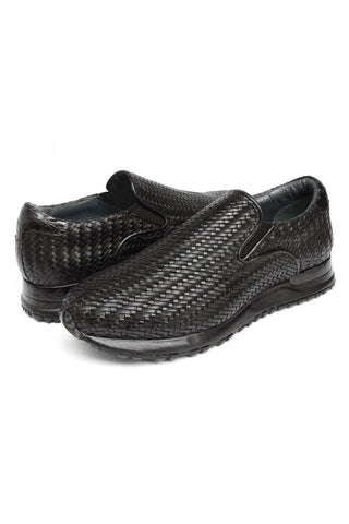Paul Parkman LW204 Woven Calf-Skin Leather Slip-On Sneakers (PM6429)-AmbrogioShoes