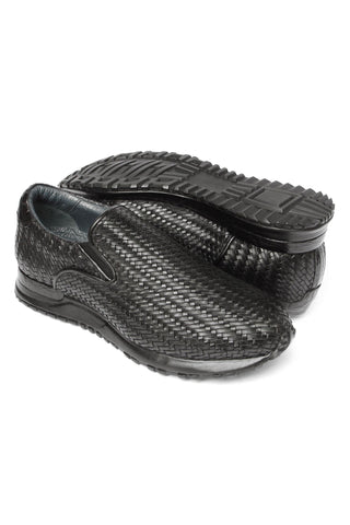 Paul Parkman LW204 Woven Calf-Skin Leather Slip-On Sneakers (PM6429)-AmbrogioShoes