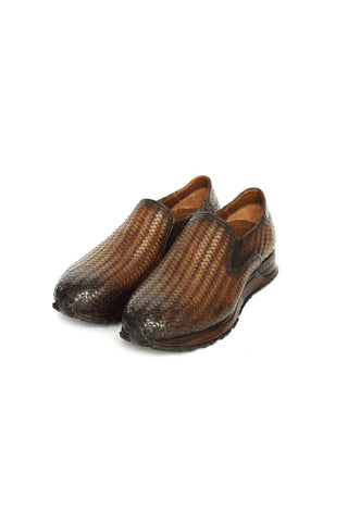 Paul Parkman LW204 Woven Calf-Skin Leather Slip-On Sneakers (PM6429)-AmbrogioShoes