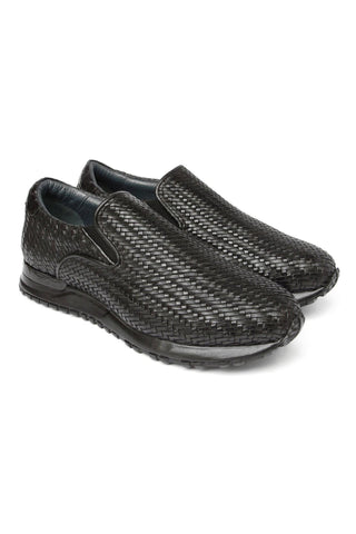 Paul Parkman LW204 Woven Calf-Skin Leather Slip-On Sneakers (PM6429)-AmbrogioShoes