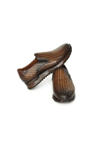 Paul Parkman LW204 Woven Leather Slip-On Sneakers (PM6429)