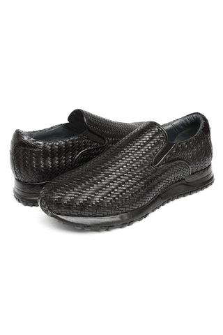Paul Parkman LW204 Woven Leather Slip-On Sneakers (PM6429)